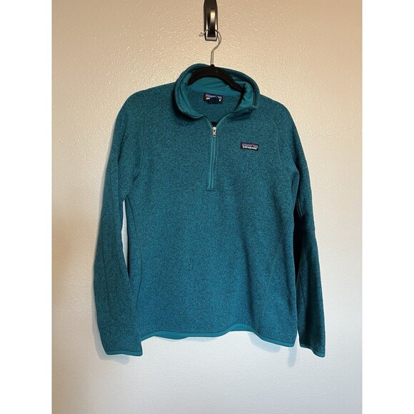 Women's Patagonia Blue Green Better Sweater 1/4 Zip Large - Picture 1 of 7